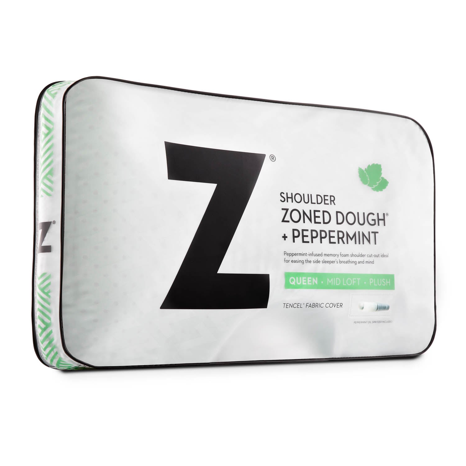 Malouf Shoulder Zoned Dough® Peppermint Pillow-Purely Relaxation