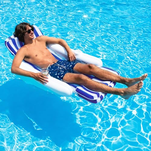 SWIMLINE ORIGINAL Sunchaser Padded Luxury Lounge Chair Pool Float | Molded Frame & Pontoon Design | Pool Floats Adult | Pool Lounger | Pool Accessories | Pool Chairs and Lounges For In Pool