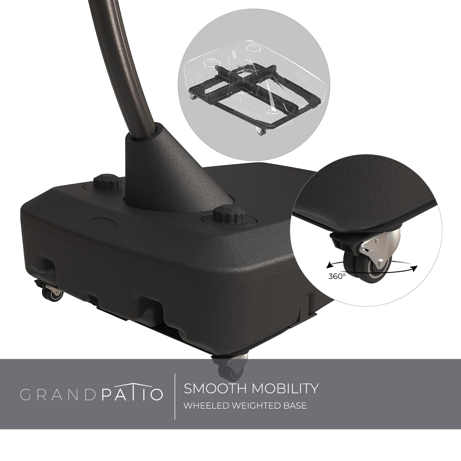 Grand patio Napoli 10x13 FT Rectangular Offset Umbrella, Heavy Duty Aluminum Cantilever Hanging Umbrella, Easy Tilt, All-Weather Canopy, Champagne