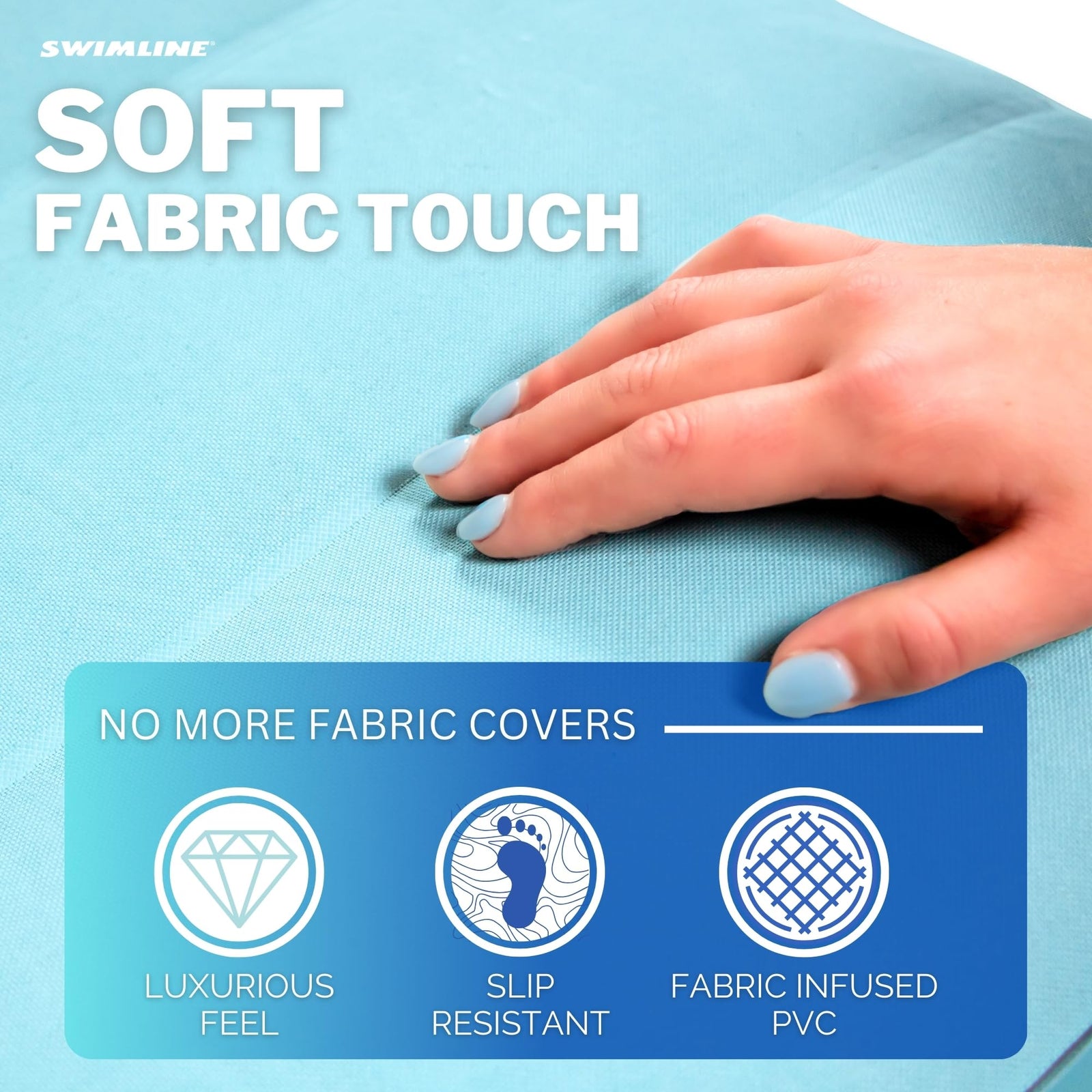 SWIMLINE Cloud Chaise Pool Lake Float Lounger Raft for Adults & Kids | Comfortable Fabric Foam Texture for Floating & Backyard Lounging | Connect Multi Floats W/Bungee System | 1 Person Floats Dog