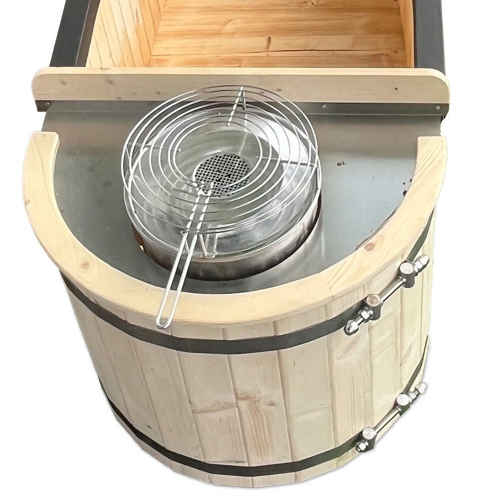 Aleko 2 Person Pine Hot Tub with Stove or Cold Plunge HT2PIN-AP -Corn Tub - Purely Relaxation