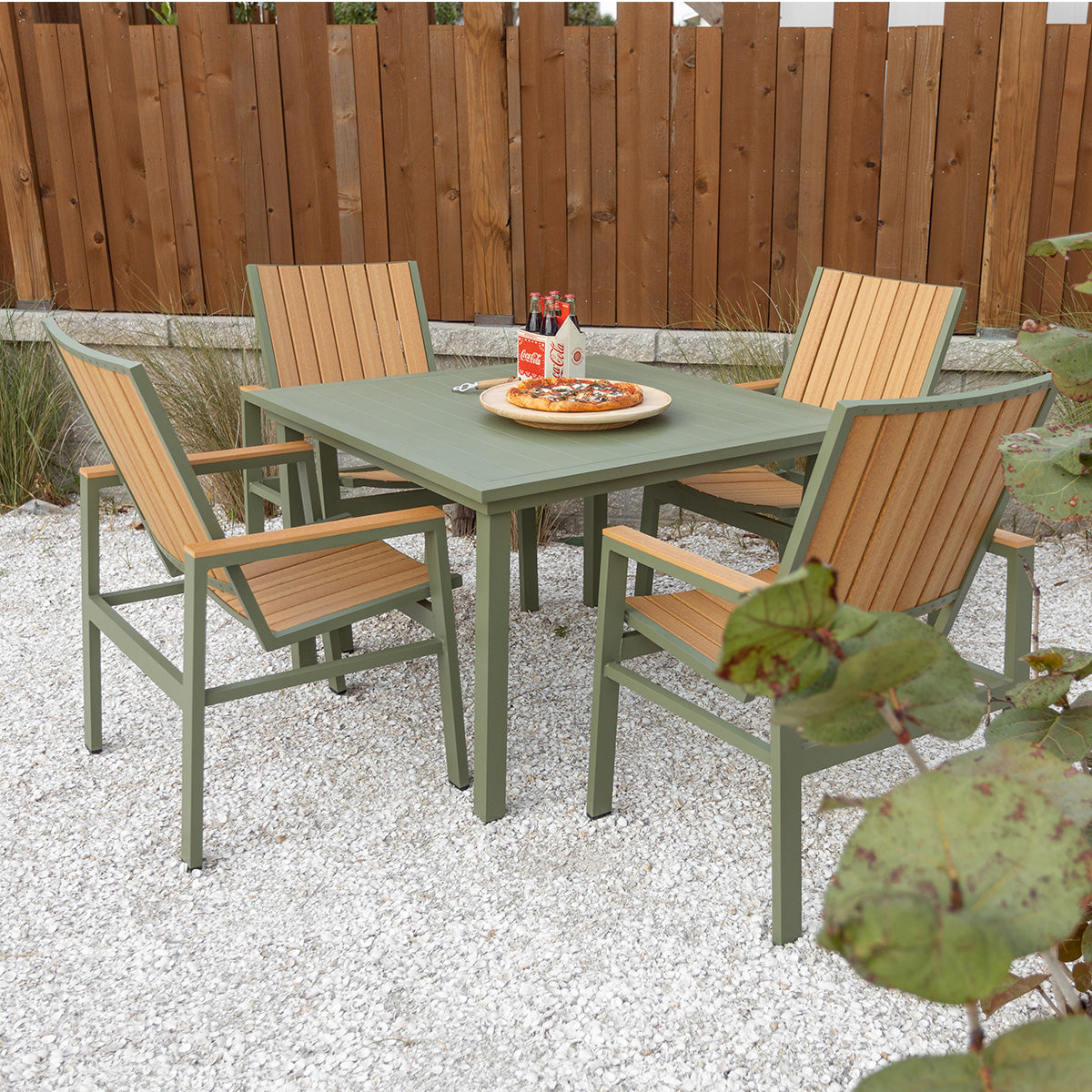 Berlin Gardens Vida 44" Square Dining Table Aluminum Top