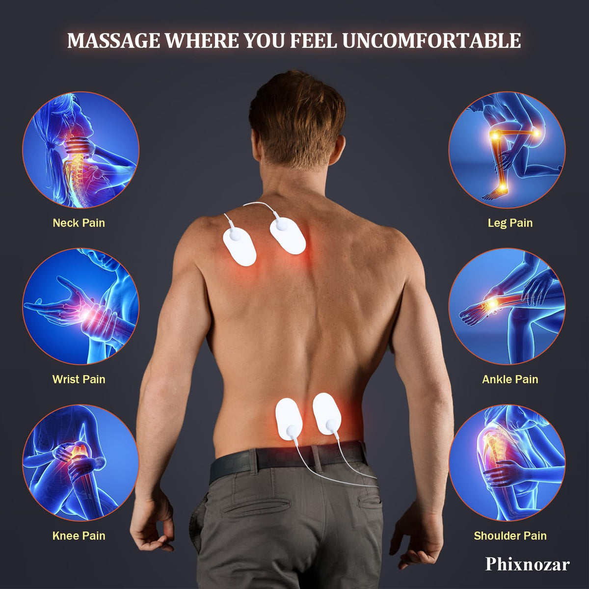 Phixnozar EMS Foot Massager –Foldable Feet & Calves Massage Mat for Muscles Relaxation,Pain Relief,15 Modes and 16 Intensity Levels,TENS (Mode:KTR-2493)