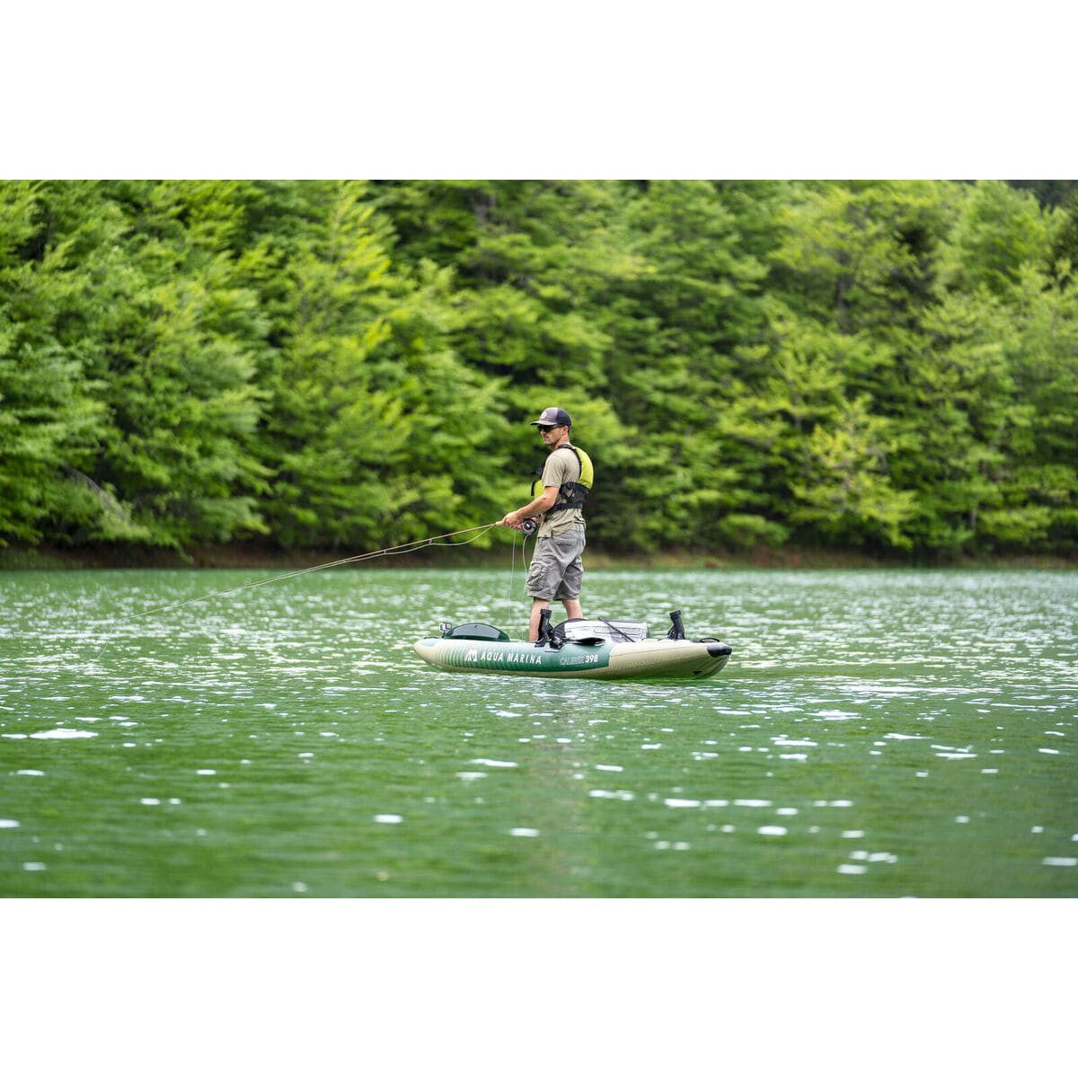 Aqua Marina Caliber Angling 1 Person Inflatable Kayak With Foldable Fishing Seat (paddle excluded)