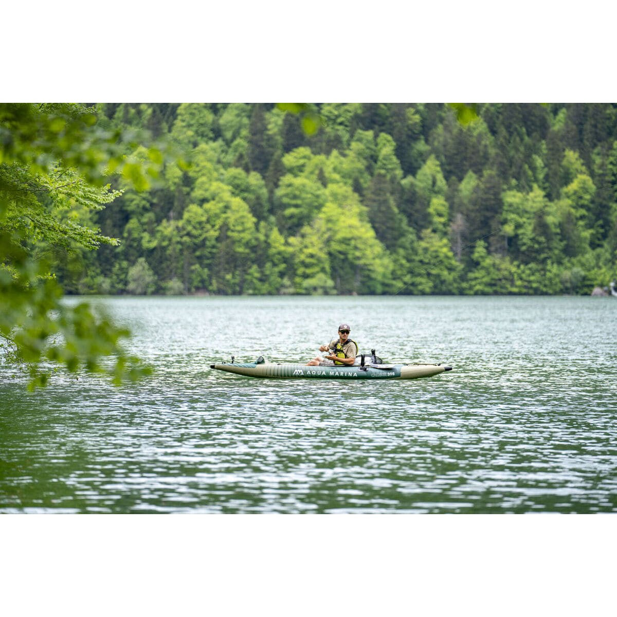 Aqua Marina Caliber Angling 1 Person Inflatable Kayak With Foldable Fishing Seat (paddle excluded)