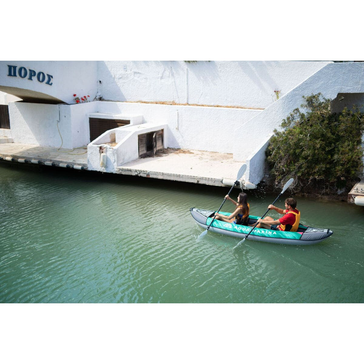 Aqua Marina Laxo-320 Recreational 2 Person Inflatable deck Kayak With Paddle Set