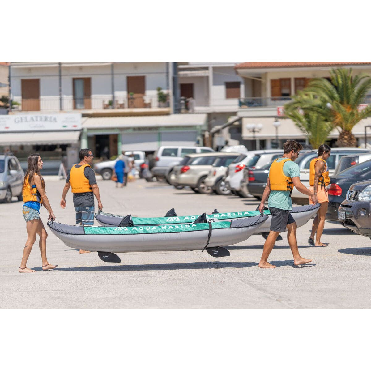 Aqua Marina Laxo-320 Recreational 2 Person Inflatable deck Kayak With Paddle Set