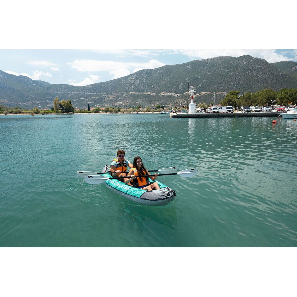 Aqua Marina Laxo-320 Recreational 2 Person Inflatable deck Kayak With Paddle Set