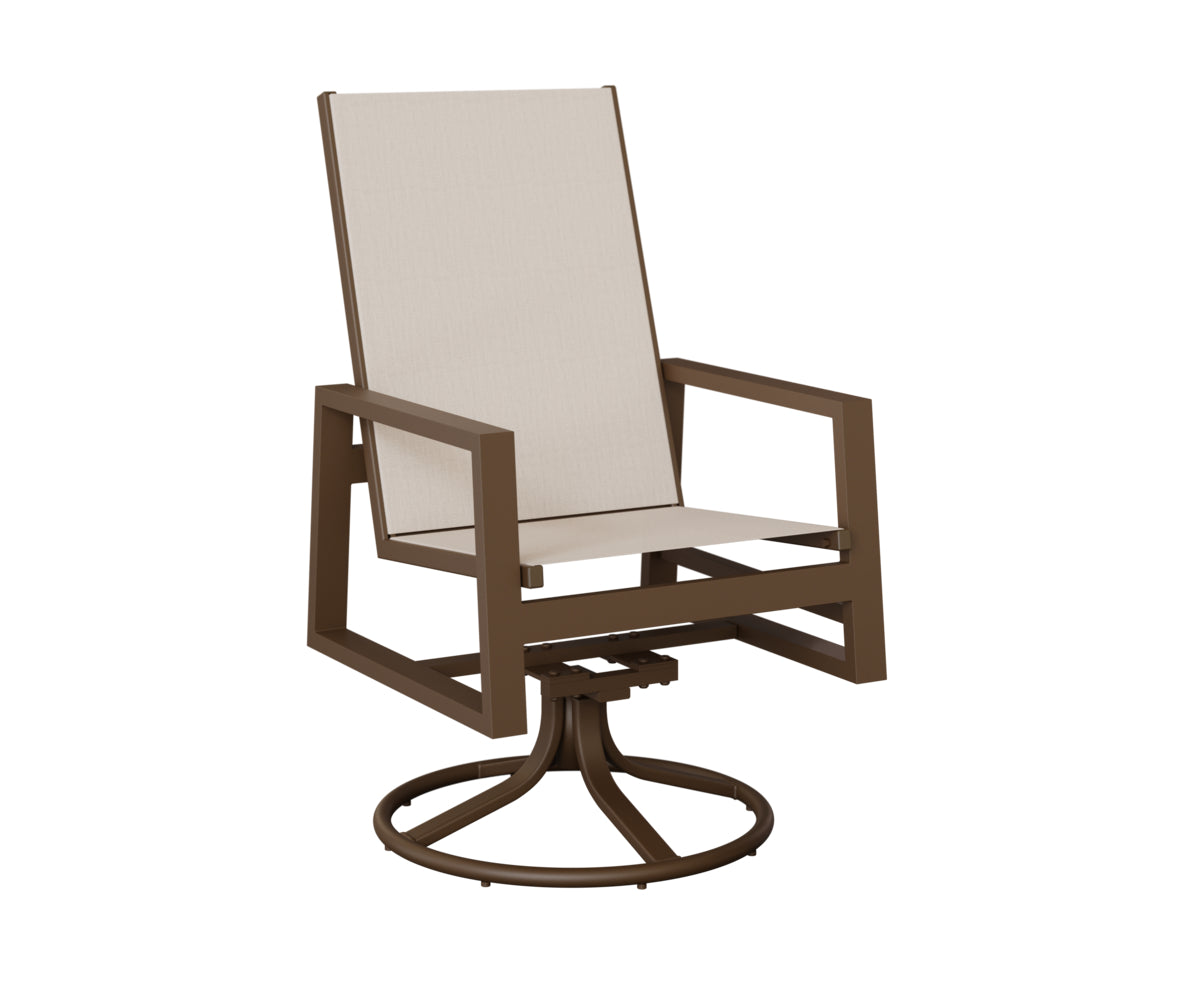 Berlin Gardens Vida High Back Sling Swivel Rocker Dining Chair