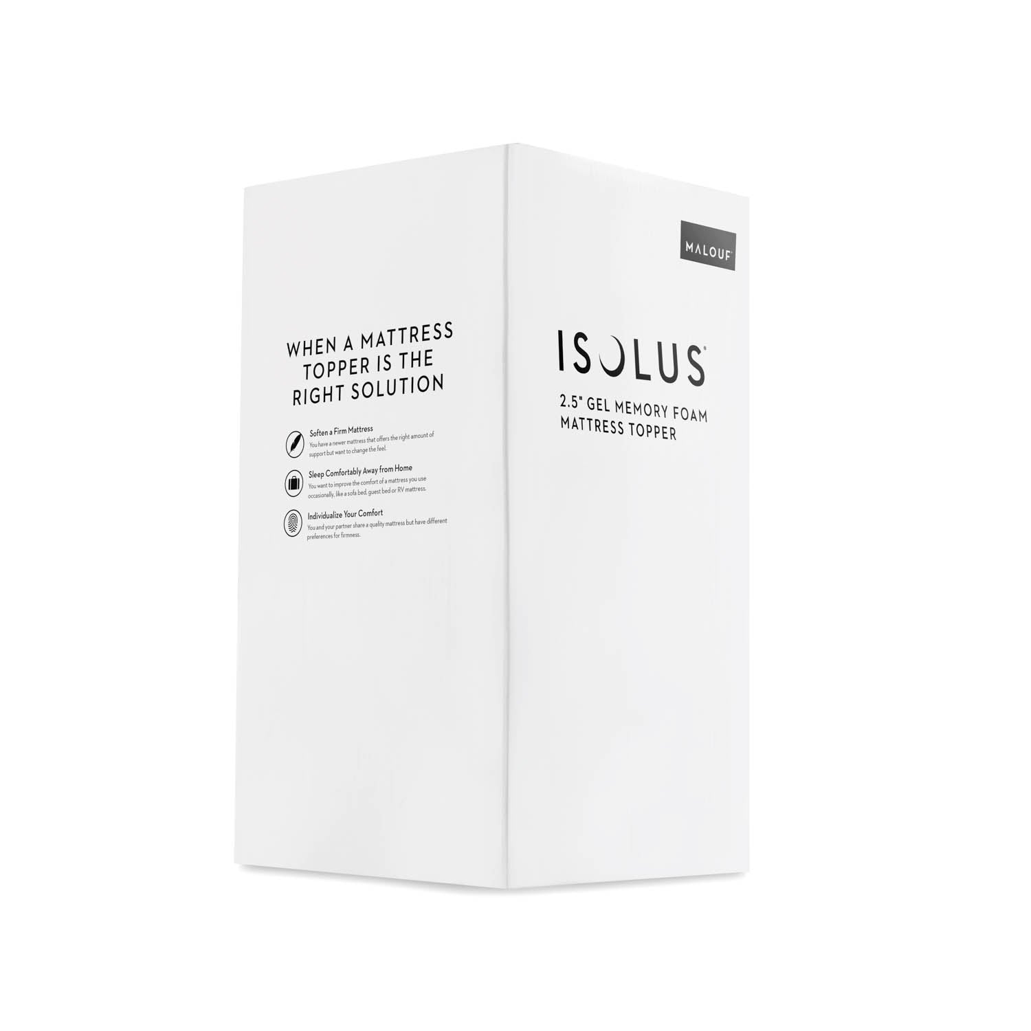 Malouf 2.5 Inch Gel Memory Foam Mattress Topper-Purely Relaxation