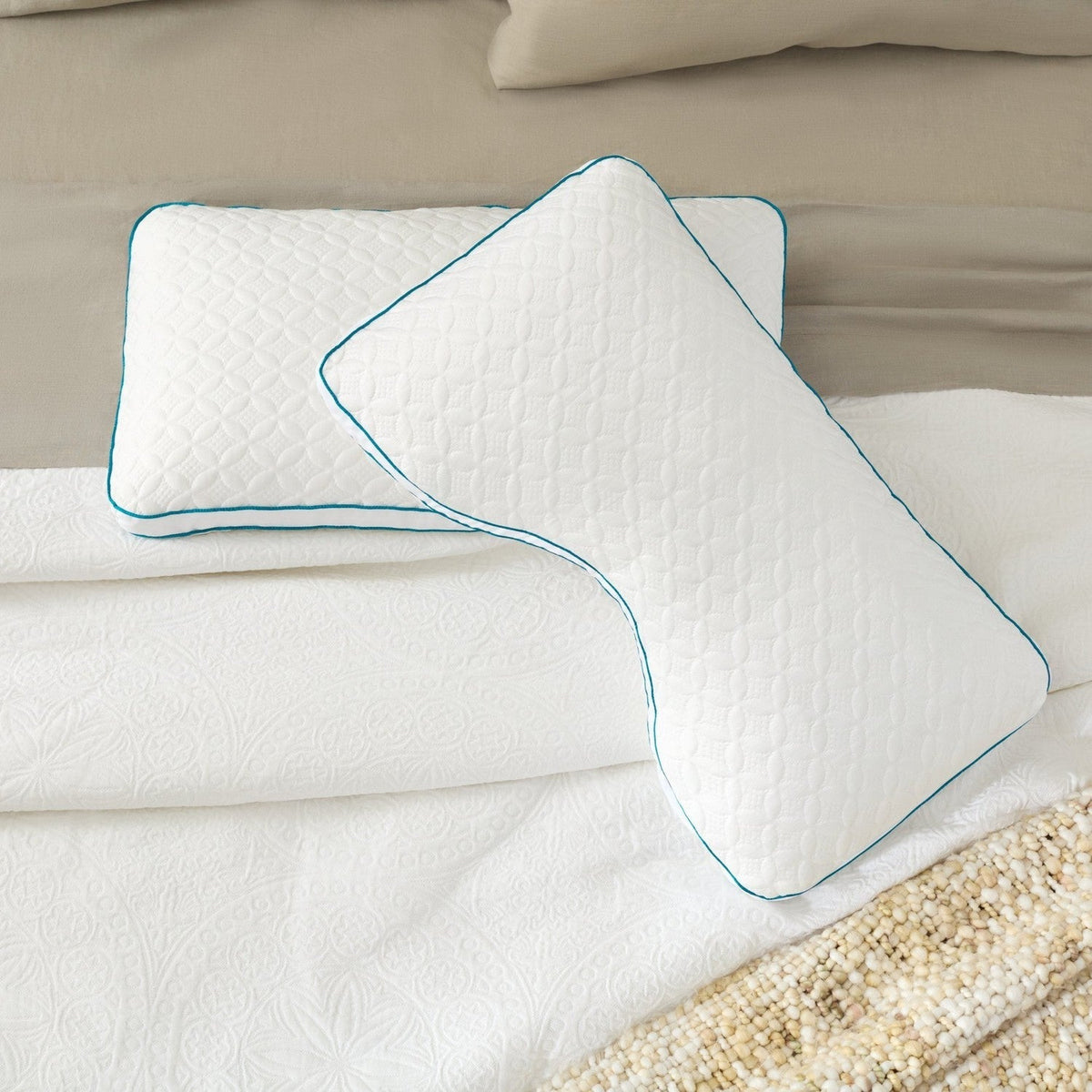 Malouf FlexFill™ Foam &amp; Fiber Pillow With HyperChill™ Cover-Purely Relaxation