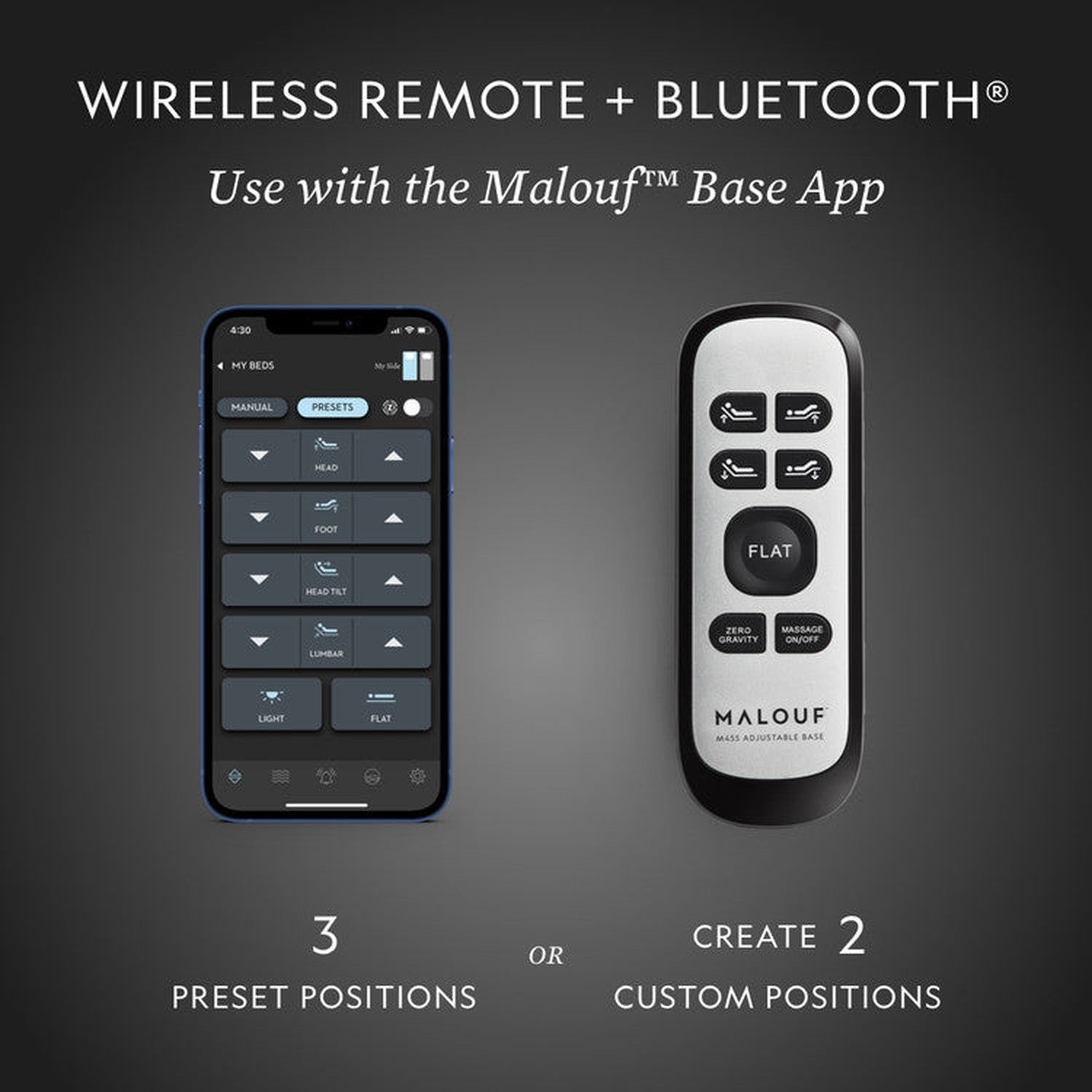 Malouf M455 Adjustable Bed Base-Purely Relaxation