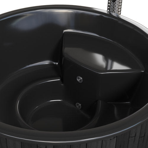 SaunaLife Model S4B Soak-Series Home Wood-Burning Hot Tub 6 Person - Black