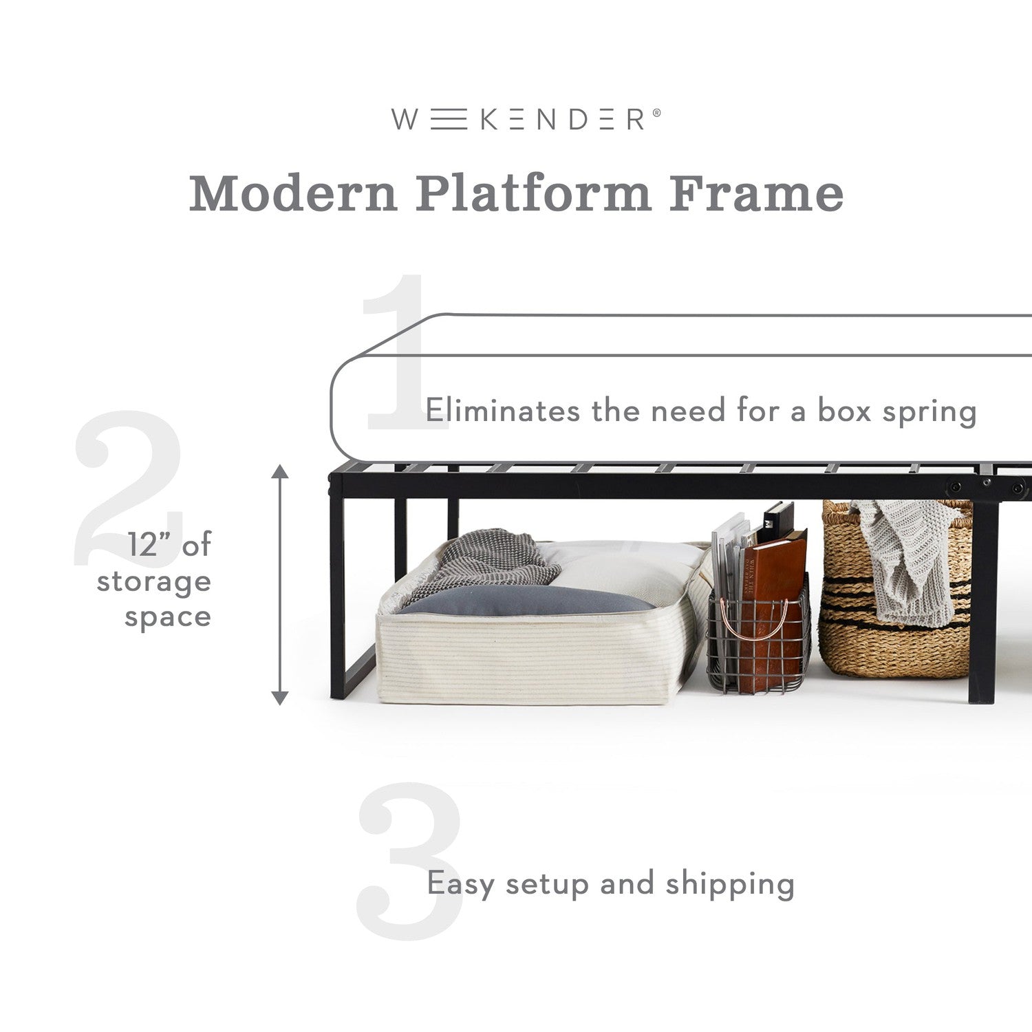 Weekender Modern Platform Bed Frame-Purely Relaxation