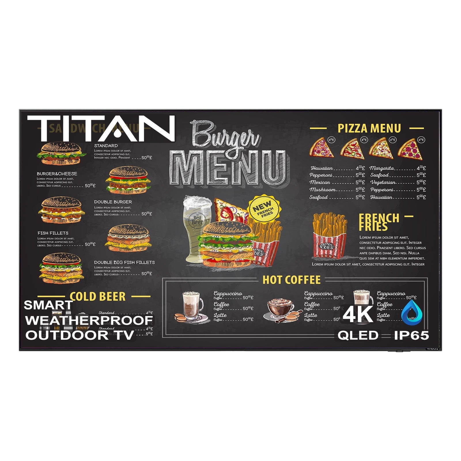 Titan Weatherproof Commercial Outdoor TV Full Sun S-Series QLED 4K Smart TV powered by Samsung Tizen SmartThings-Purely Relaxation