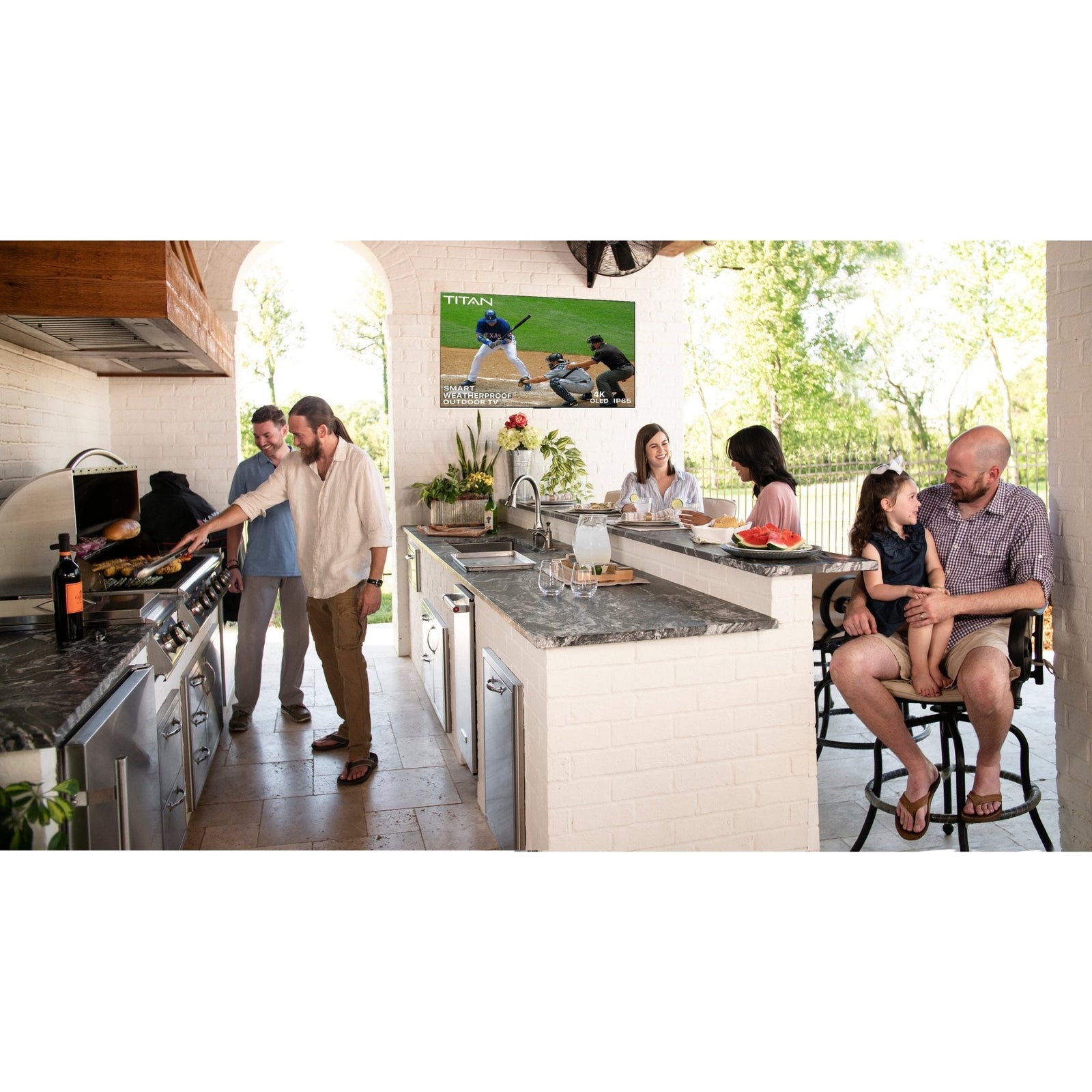 Titan Weatherproof Outdoor TV Partial Sun L-100 OLED 4K Smart TV powered by LG WebOS-Purely Relaxation