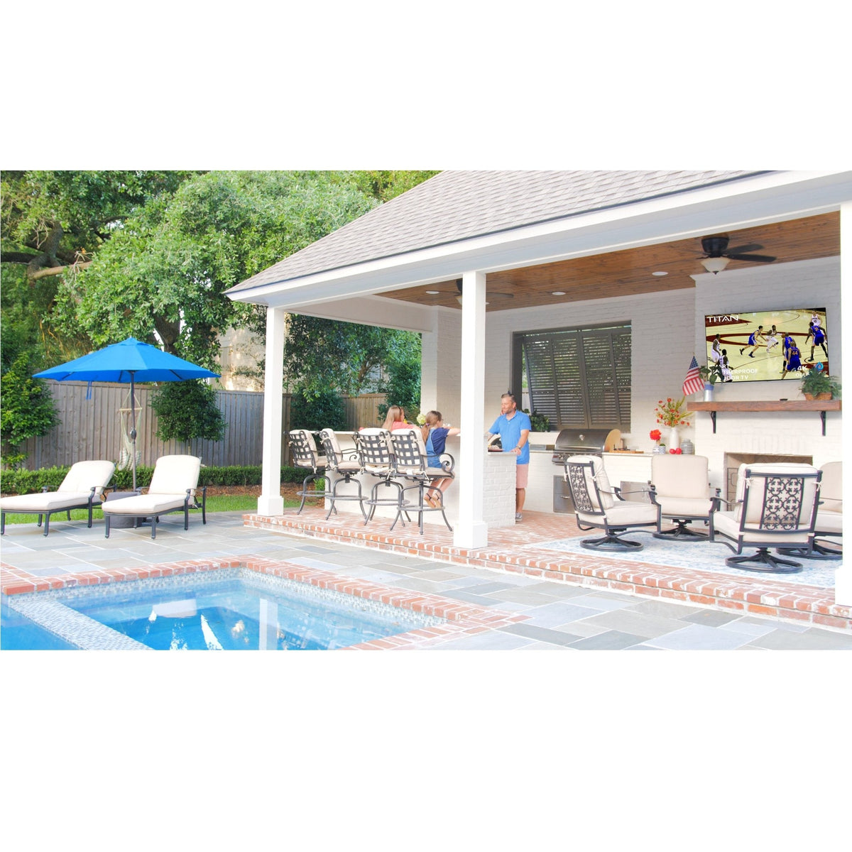 Titan Weatherproof Outdoor TV Partial Sun S-100 OLED 4K Smart TV powered by Samsung Tizen SmartThings-Purely Relaxation