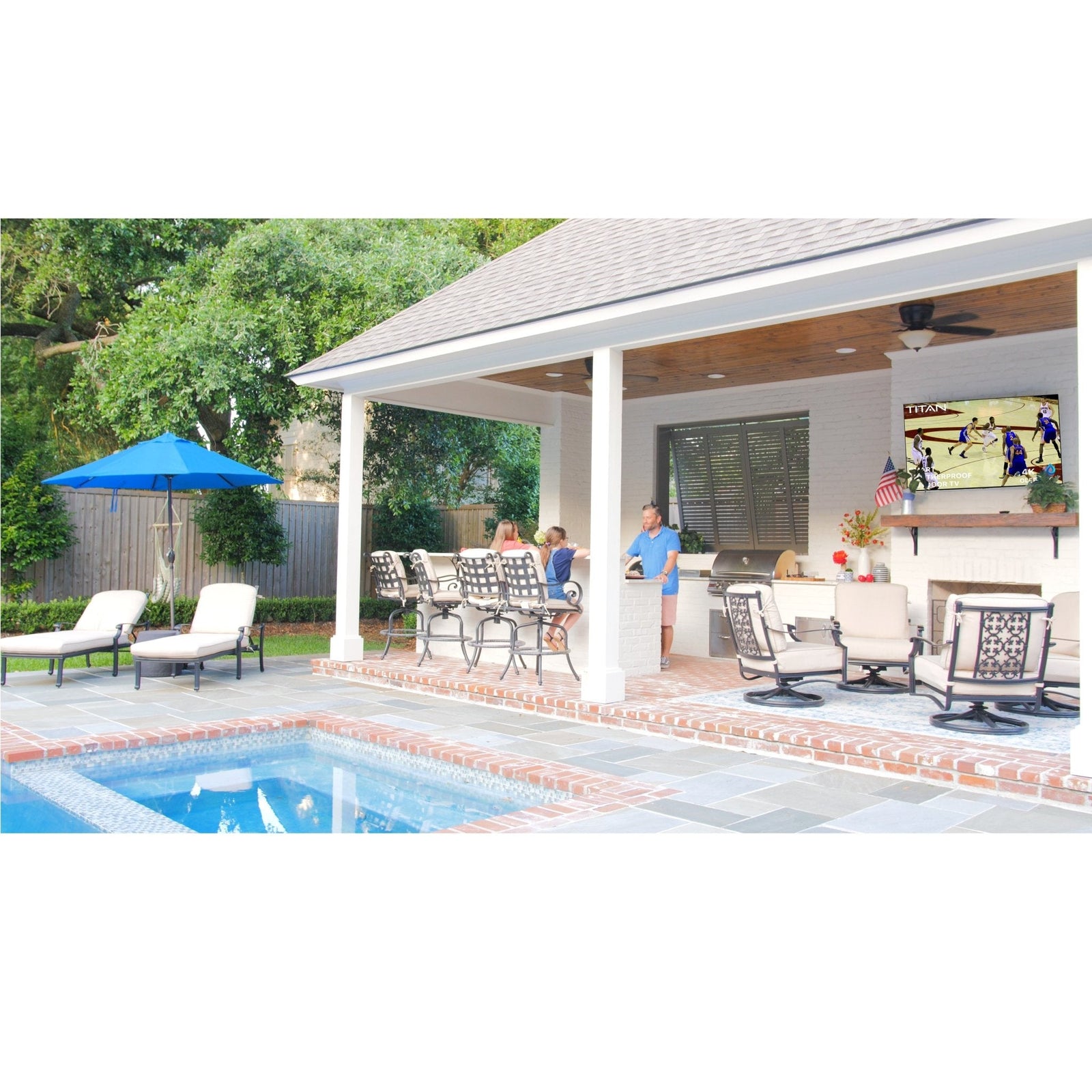 Titan Weatherproof Outdoor TV Partial Sun S-100 OLED 4K Smart TV powered by Samsung Tizen SmartThings-Purely Relaxation