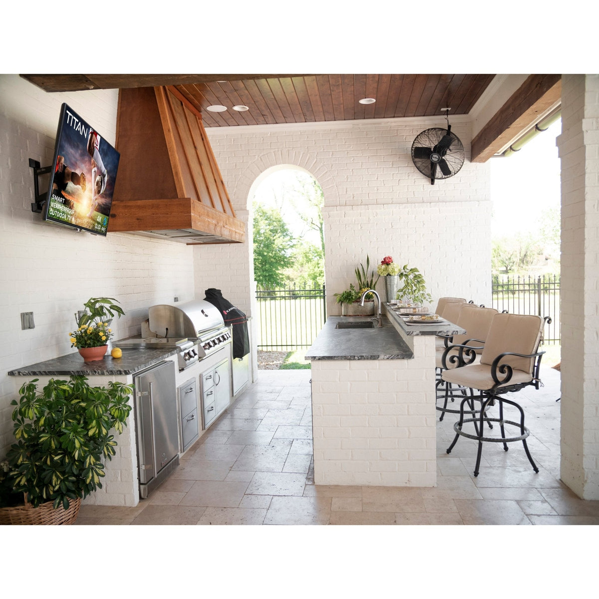 Titan Weatherproof Outdoor TV Full Sun S-200 QLED 4K Smart TV powered by Samsung Tizen SmartThings-Purely Relaxation