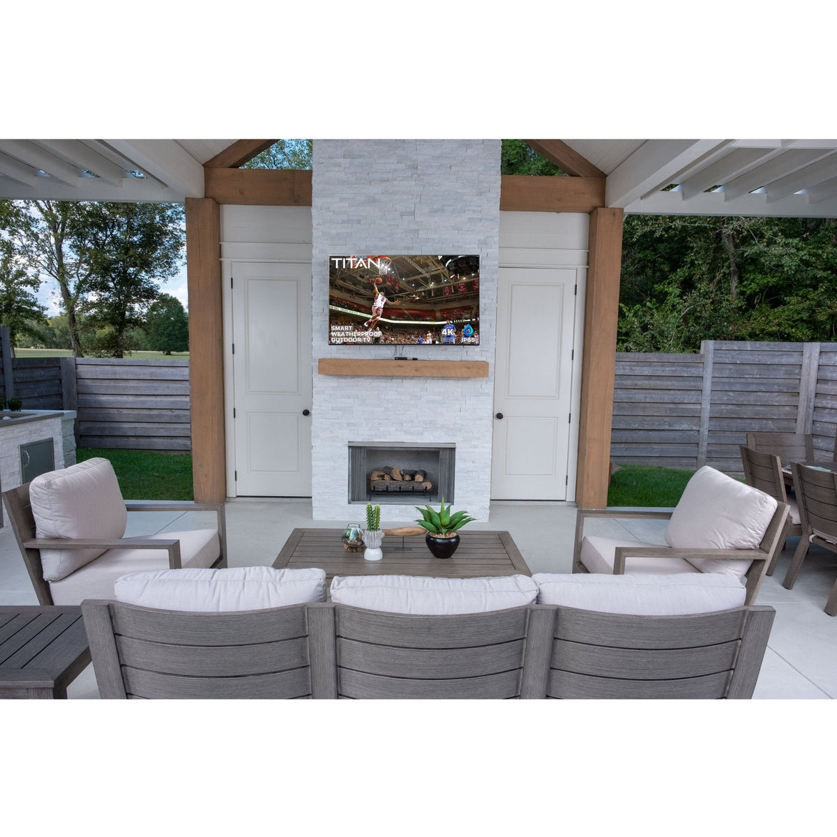 Titan Weatherproof Outdoor TV Full Sun L-100 QNED 4K Smart TV powered by LG WebOS-Purely Relaxation