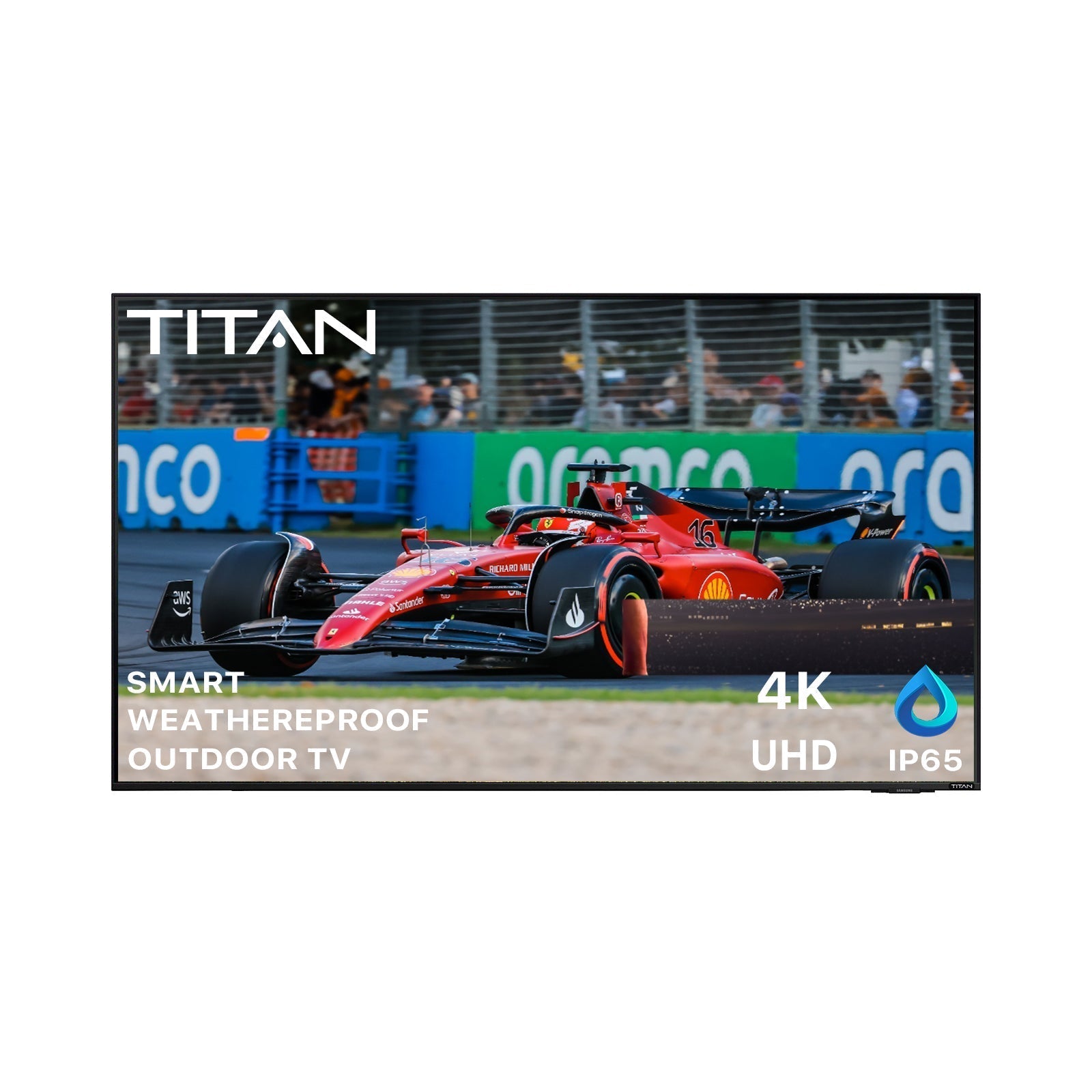 Titan Weatherproof Outdoor TV Full Sun S-100 UHD 4K Smart TV powered by Samsung Tizen SmartThings-Purely Relaxation
