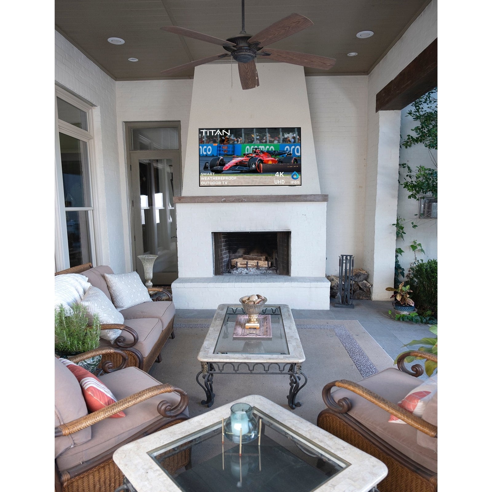 Titan Weatherproof Outdoor TV Full Sun S-100 UHD 4K Smart TV powered by Samsung Tizen SmartThings-Purely Relaxation