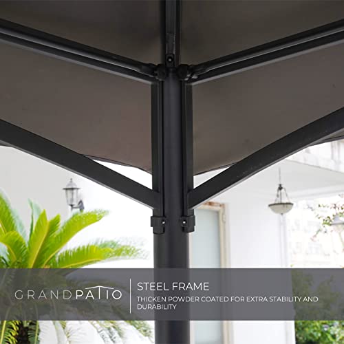 Grand Patio 10x13 Gazebo Double Soft Top All-Weather Canopy Anti-UV Shelter with Privacy Curtains and Netting for Patio, Deck, Backyard, Garden, Lawns