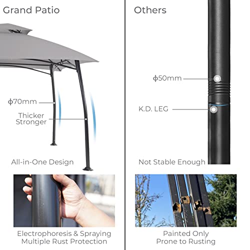 Grand Patio 10x13 Gazebo Double Soft Top All-Weather Canopy Anti-UV Shelter with Privacy Curtains and Netting for Patio, Deck, Backyard, Garden, Lawns