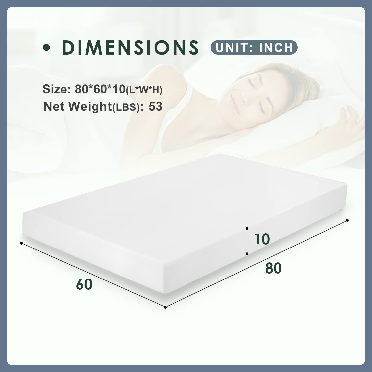 PayLessHere 10 Inch Queen Gel Memory Foam Mattress Fiberglass Free/CertiPUR-US Certified/Bed-in-a-Box/Cool Sleep & Comfy Support