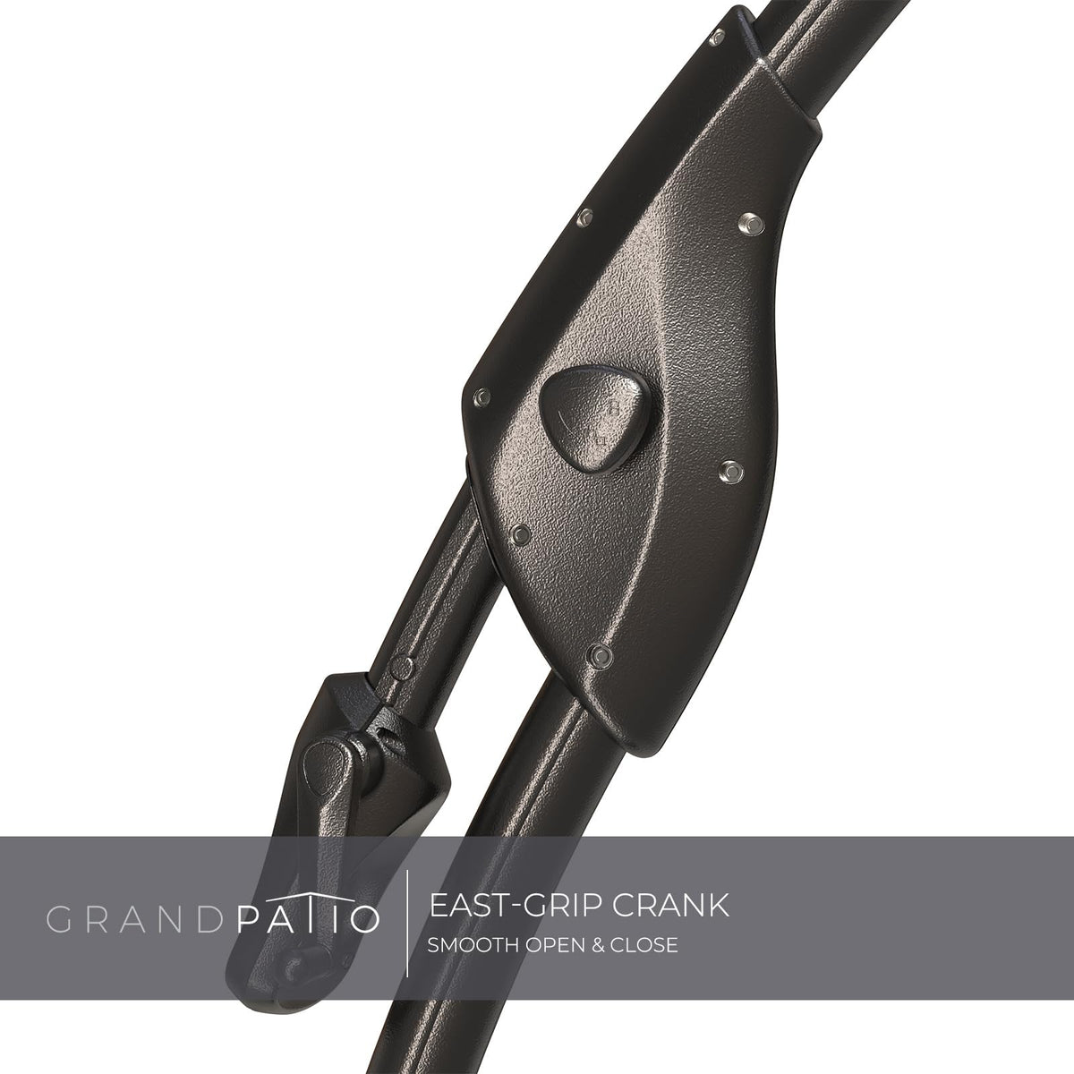 Grand patio Napoli 10x13 FT Rectangular Offset Umbrella, Heavy Duty Aluminum Cantilever Hanging Umbrella, Easy Tilt, All-Weather Canopy, Champagne