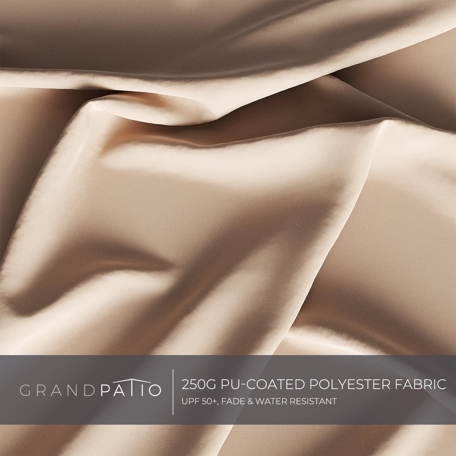 Grand patio Napoli 10x13 FT Rectangular Offset Umbrella, Heavy Duty Aluminum Cantilever Hanging Umbrella, Easy Tilt, All-Weather Canopy, Champagne