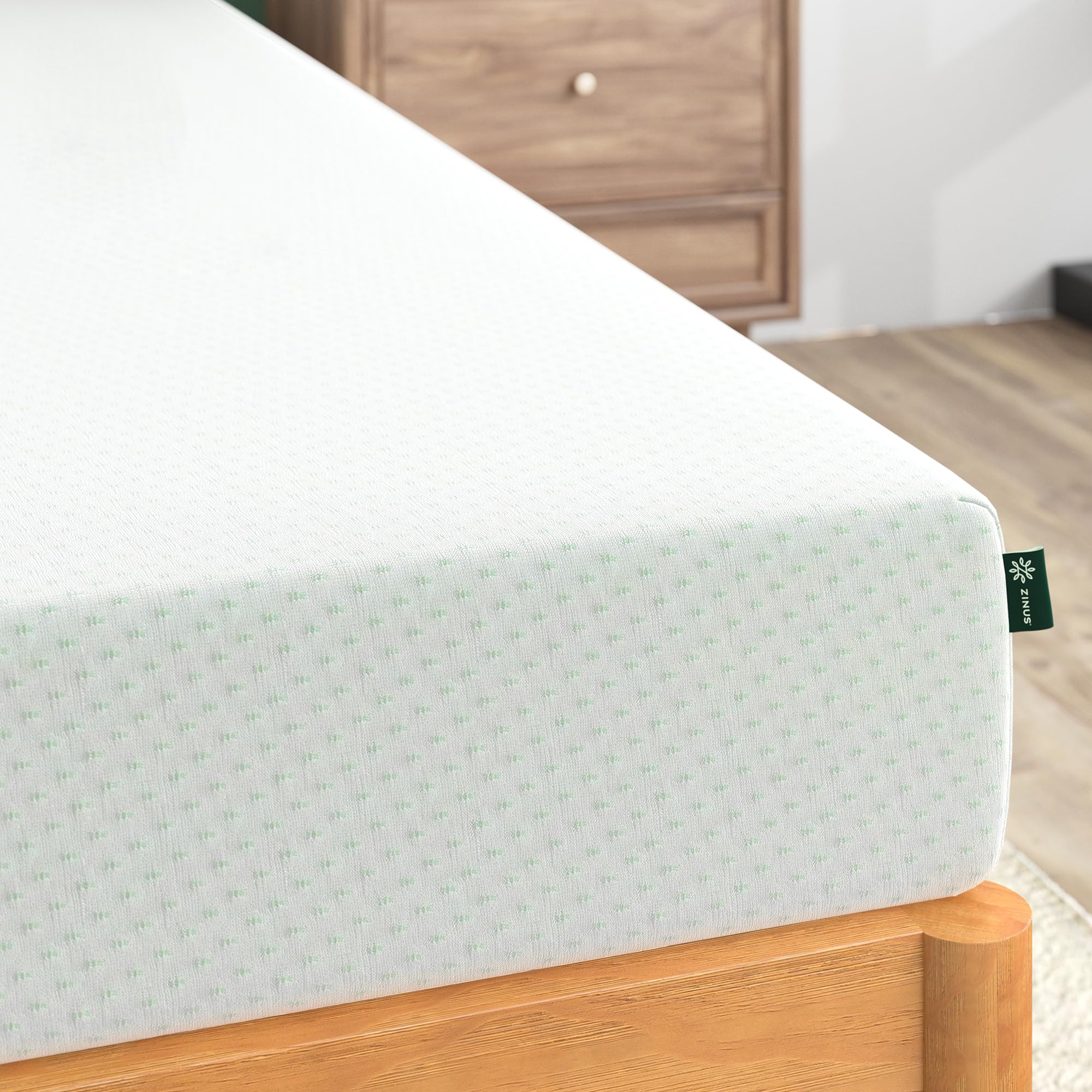 ZINUS 6 Inch Green Tea Memory Foam Mattress, Fiberglass Free, Patented Custom Contour Support, Sturdy Base Foam, CertiPUR-US Certified, Bed-in-a-box, Twin, White