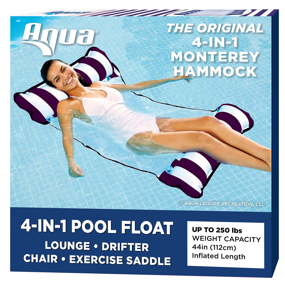 Big Joe Noodle Sling Pool Seat with Armrests + Aqua Original 4-in-1 Monterey Hammock Pool Float