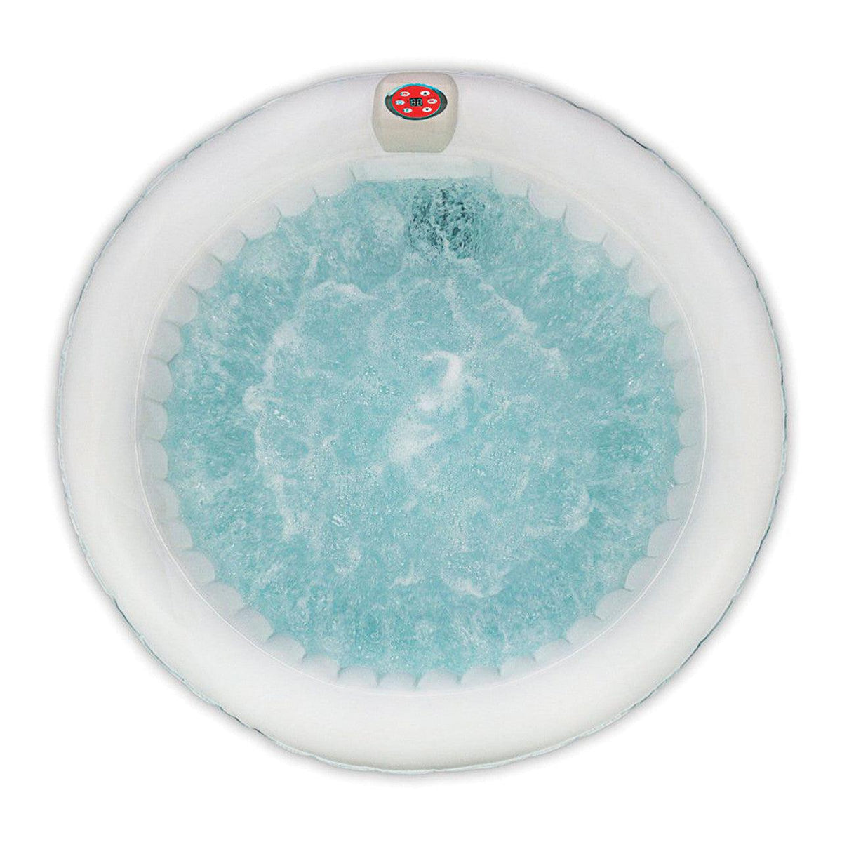 ALEKO 4 Person Black 210 Gallon Round Inflatable Jetted Hot Tub with Cover-Hot Tub-Purely Relaxation