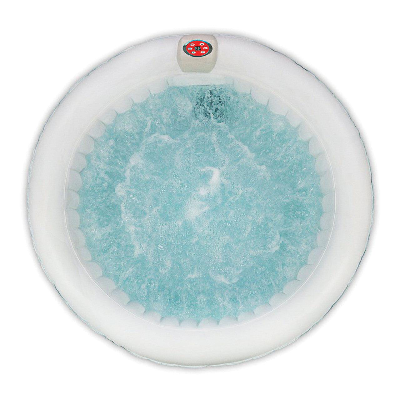 ALEKO 4 Person Black 210 Gallon Round Inflatable Jetted Hot Tub with Cover-Hot Tub-Purely Relaxation