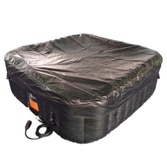 ALEKO 4 Person Black and White 160 Gallon Square Inflatable Jetted Hot Tub with Cover-Hot Tub-Purely Relaxation