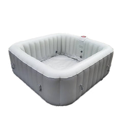 ALEKO 6 Person Gray and White 265 Gallon Square Inflatable Jetted Hot Tub with Cover-Hot Tub-Purely Relaxation