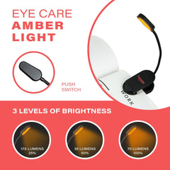 Hooga Amber LED Book Clip Light