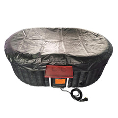 ALEKO 2 Person Black 145 Gallon Oval Inflatable Jetted Hot Tub with Drink Tray and Cover - Purely Relaxation