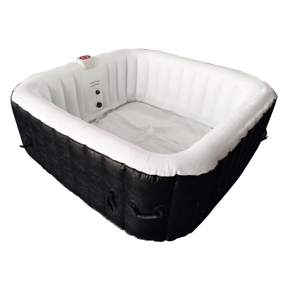 ALEKO 6 Person Black and White 250 Gallon Square Inflatable Jetted Hot Tub with Cover - Purely Relaxation