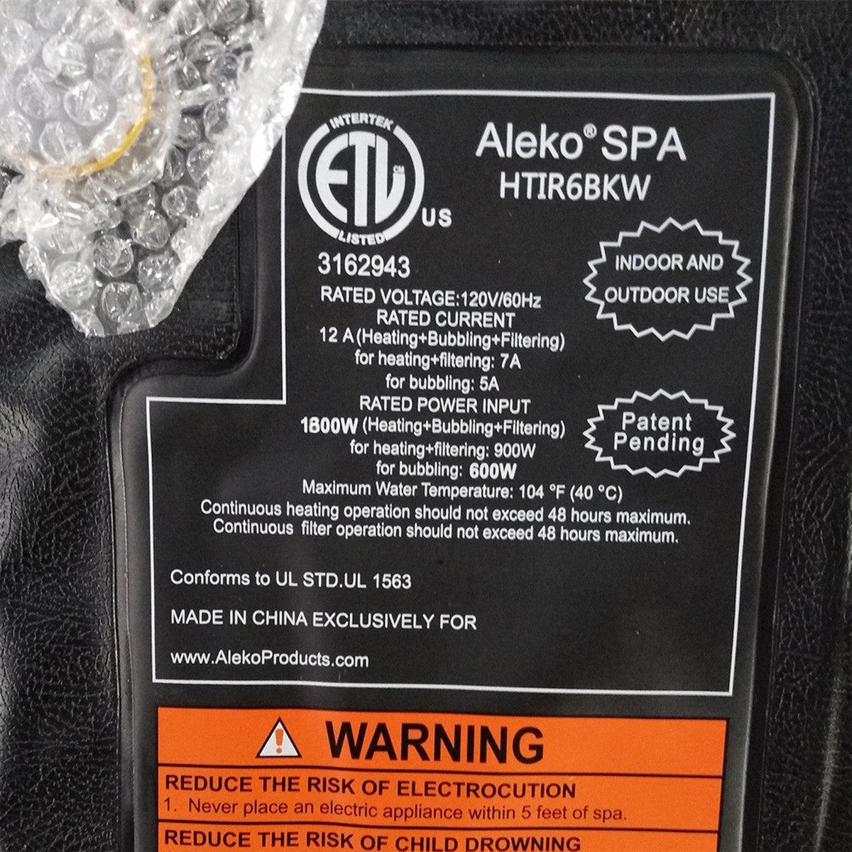 ALEKO 6 Person Black and White 265 Gallon Round Inflatable Jetted Hot Tub with Cover - Purely Relaxation