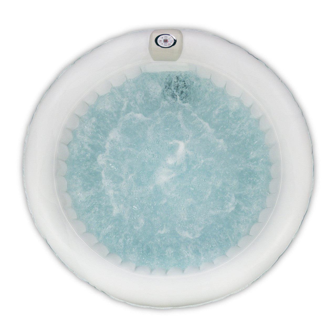 ALEKO 6 Person Black and White 265 Gallon Round Inflatable Jetted Hot Tub with Cover - Purely Relaxation