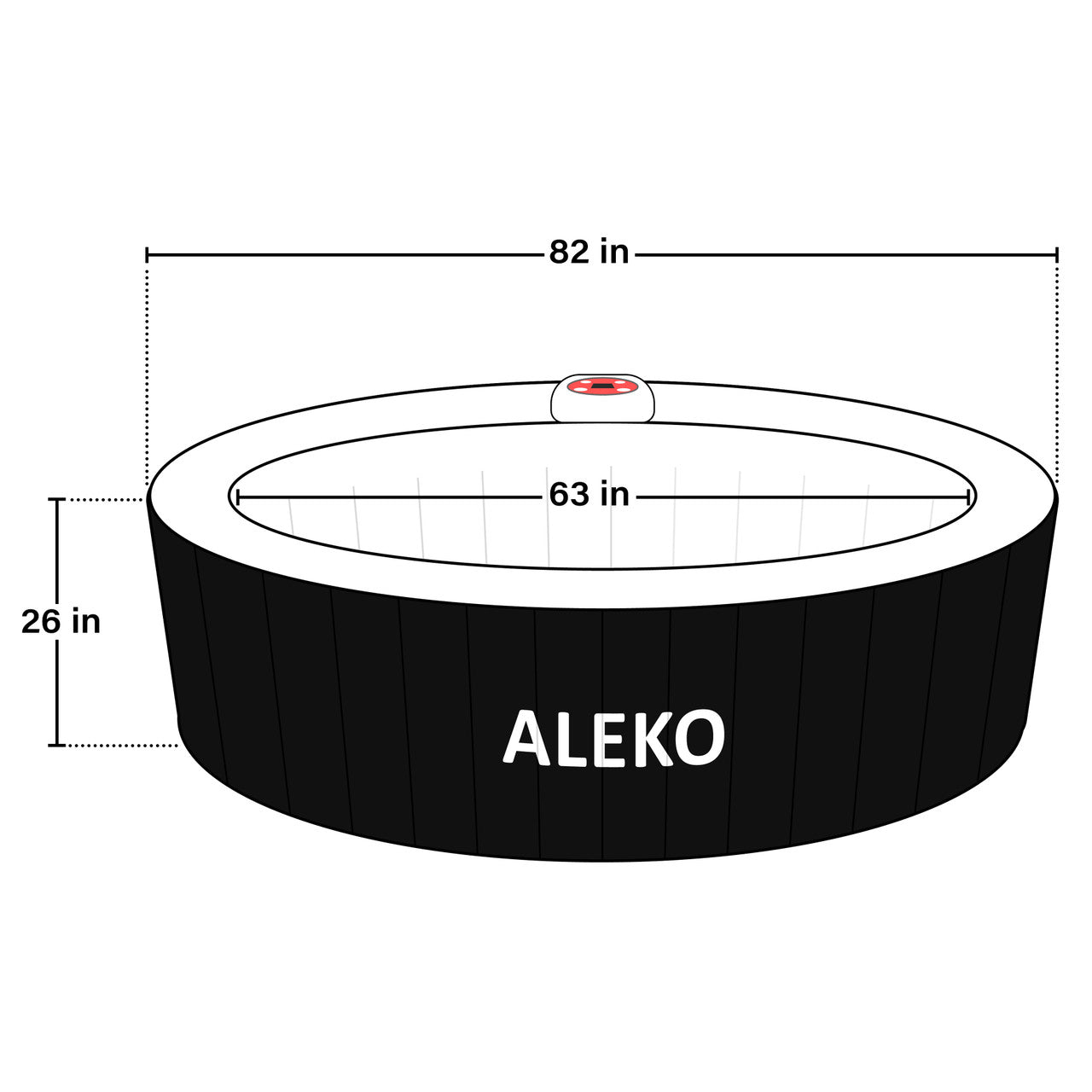 ALEKO 6 Person Black and White 265 Gallon Round Inflatable Jetted Hot Tub with Cover - Purely Relaxation