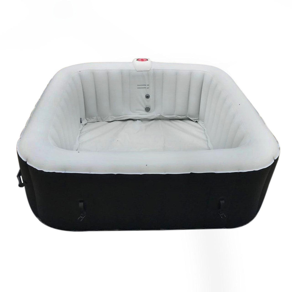 ALEKO 6 Person Black and White 265 Gallon Square Inflatable Jetted Hot Tub with Cover - Purely Relaxation