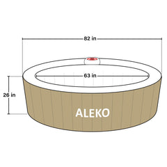 ALEKO 6 Person Brown and White 265 Gallon Round Inflatable Jetted Hot Tub with Cover - Purely Relaxation