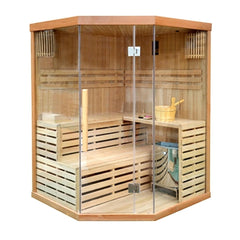 ALEKO Canadian Hemlock 4 Person Indoor Wet Dry Sauna With Heater SA3CMUR-AP - Purely Relaxation