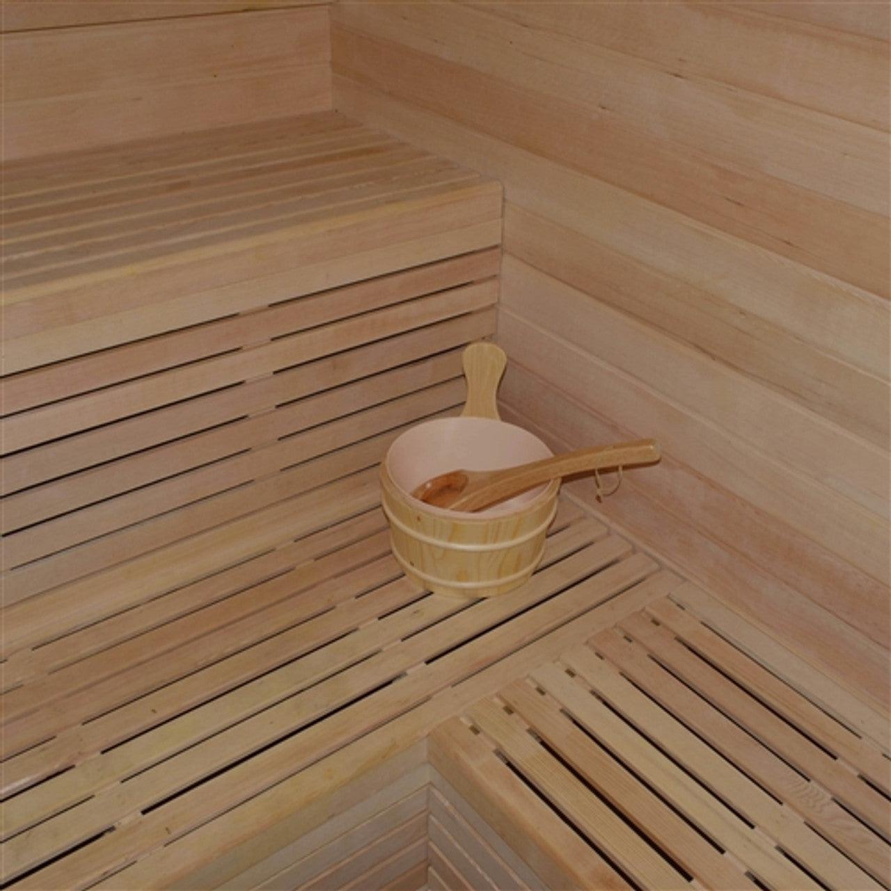 ALEKO Canadian Hemlock Outdoor and Indoor 6 Person Wet Dry Sauna With Heater - STO6VAASA-AP - Purely Relaxation