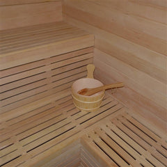 ALEKO Canadian Hemlock Outdoor and Indoor 6 Person Wet Dry Sauna With Heater - STO6VAASA-AP - Purely Relaxation