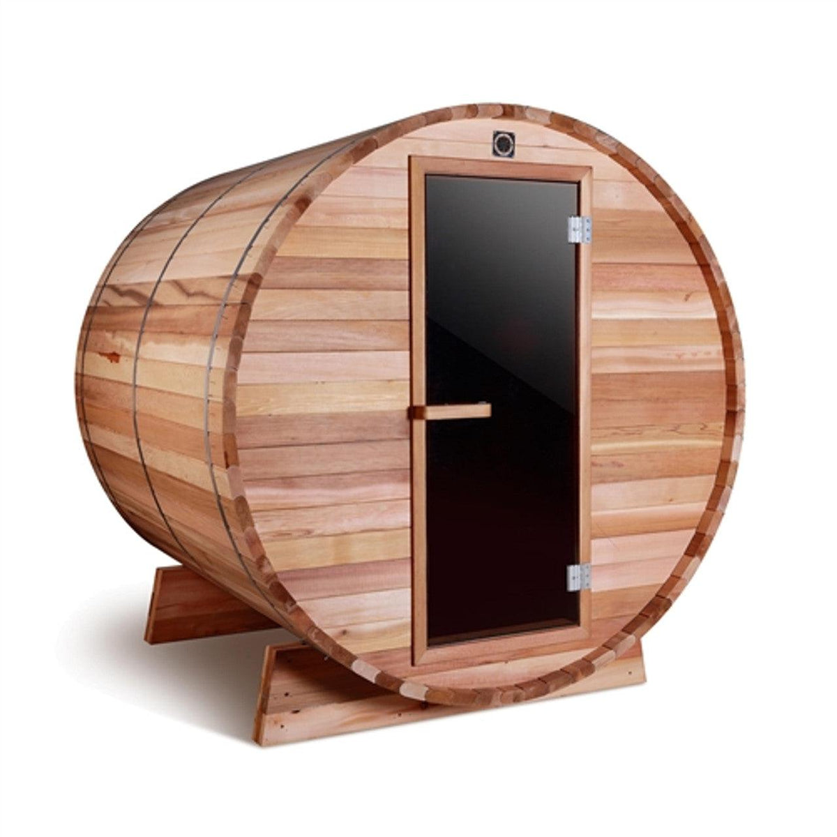 ALEKO Outdoor and Indoor 4 Person Rustic Western Red Cedar Barrel Sauna With Heater - SB4CEDAR-AP - Purely Relaxation