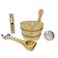 Bucket and Ladle Package 1, Ladle, Timer and Thermometer - Sauna Accessory Package - Purely Relaxation